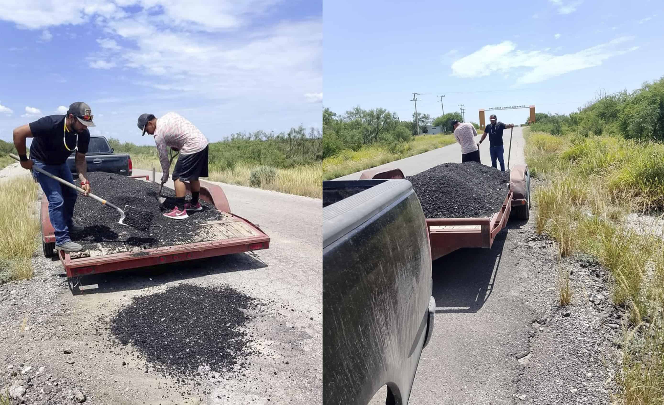 Vecinos reparan carretera al Remolino ante abandono del alcalde Evelio Vara