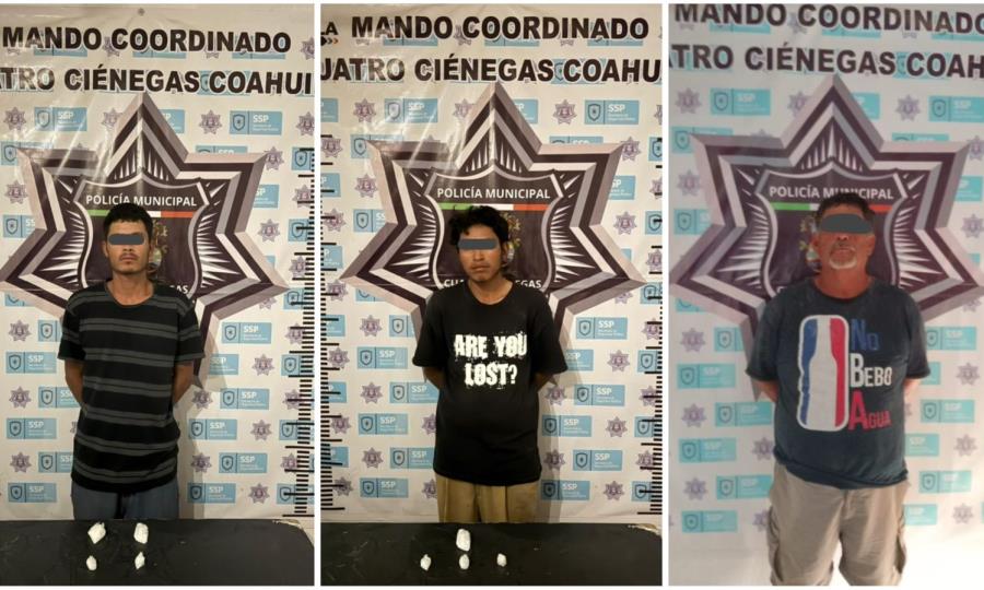 Caen tres por posesión de  droga en Cuatro Ciénegas