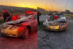 Adulto mayor se salva de milagro tras volcadura en el puente Morelos–Nava