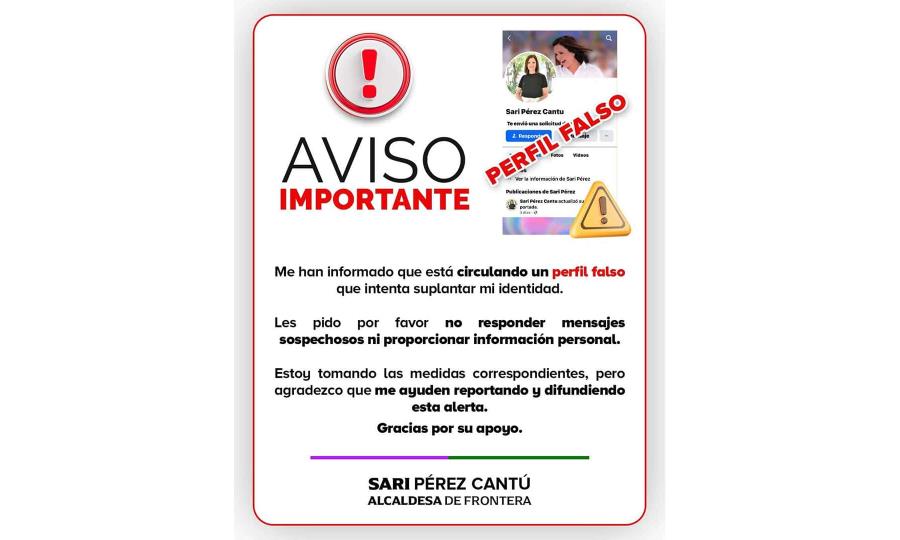 Suplantación de identidad en redes: alcaldesa de Frontera advierte