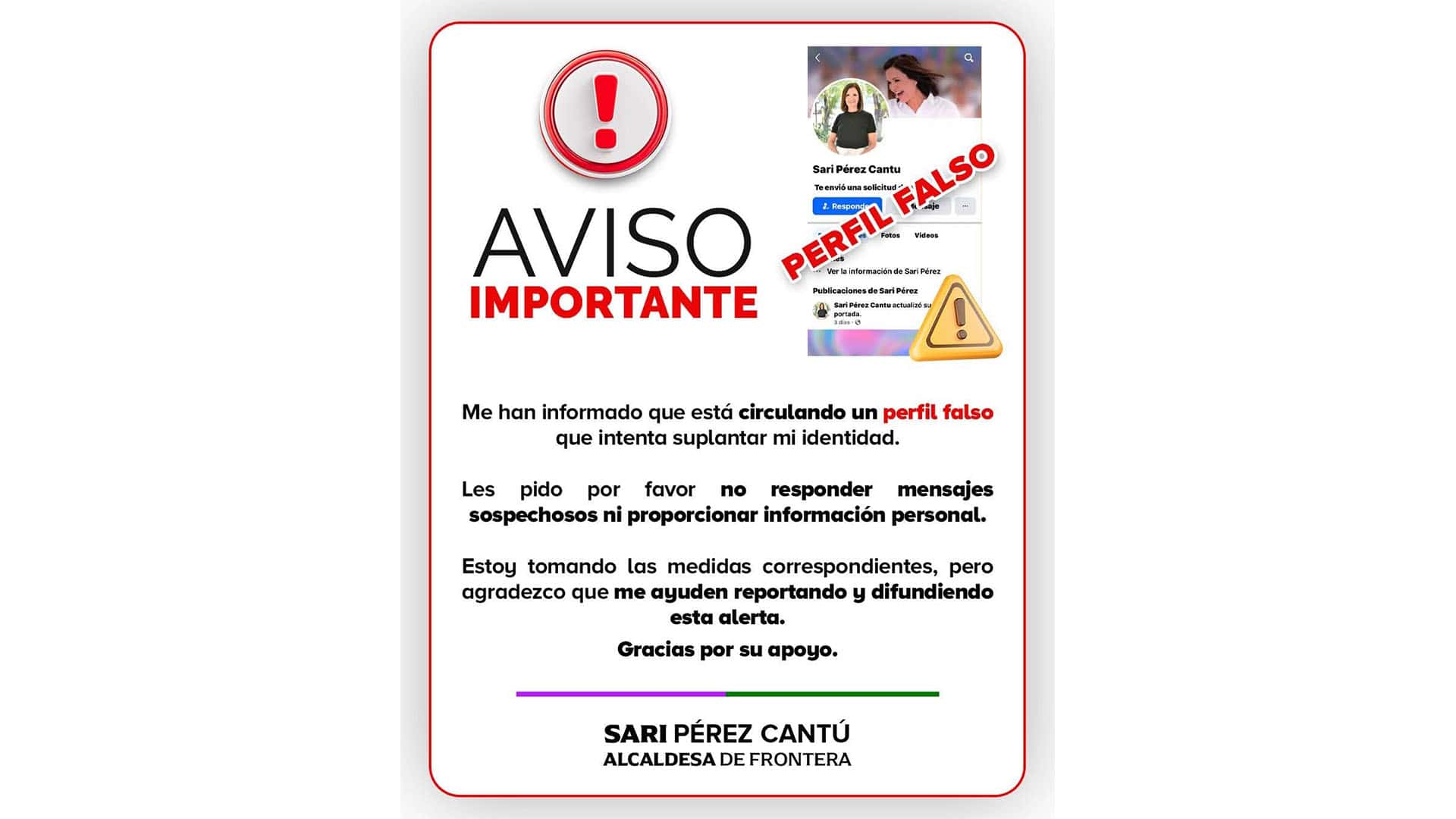 Suplantación de identidad en redes: alcaldesa de Frontera advierte