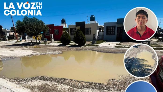 Vecinos de Praderas del Valle exigen solución a enorme bache que afecta vialidad y salud