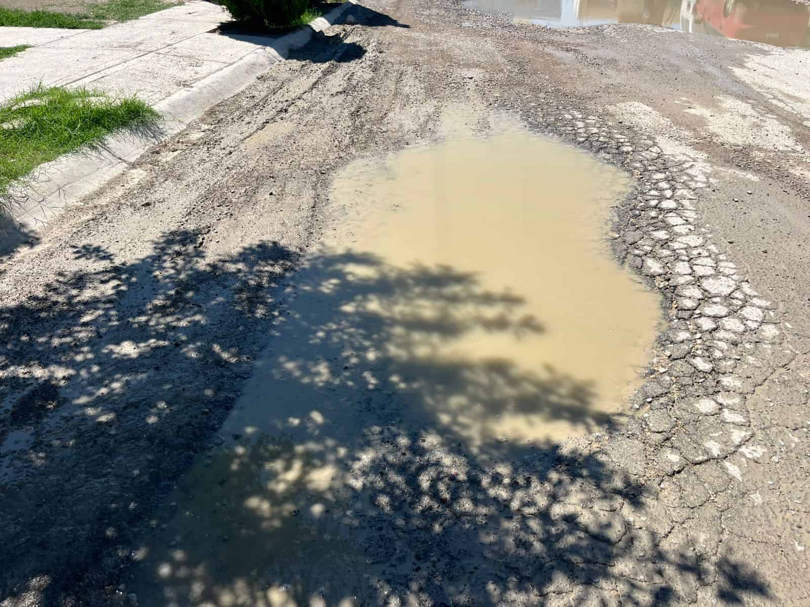 Vecinos de Praderas del Valle exigen solución a enorme bache que afecta vialidad y salud