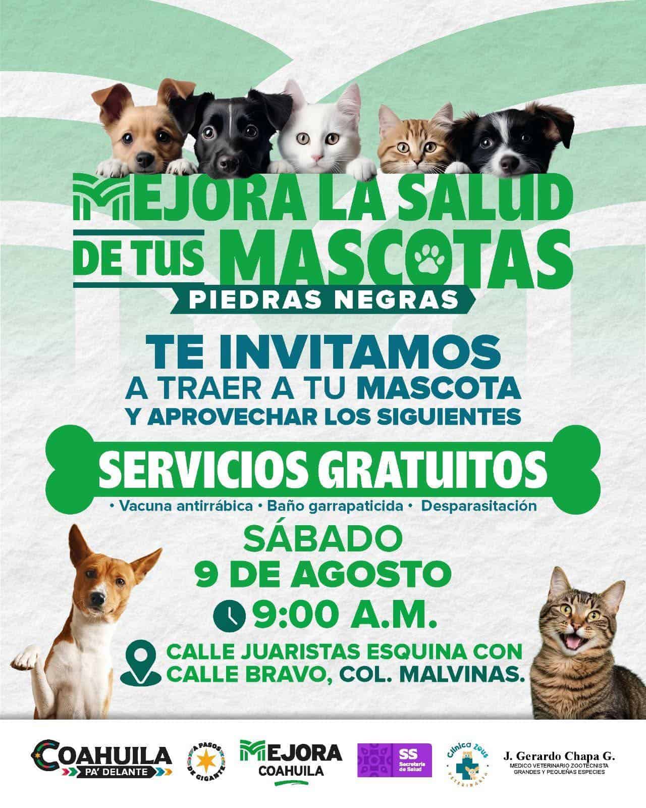 Regresa jornada gratuita de salud para mascotas este sábado en la colonia Malvinas