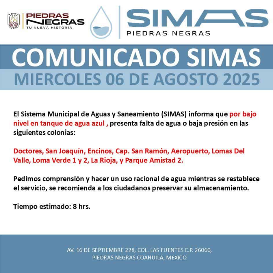 Admite SIMAS crisis en tanques y deja 16 colonias sin agua