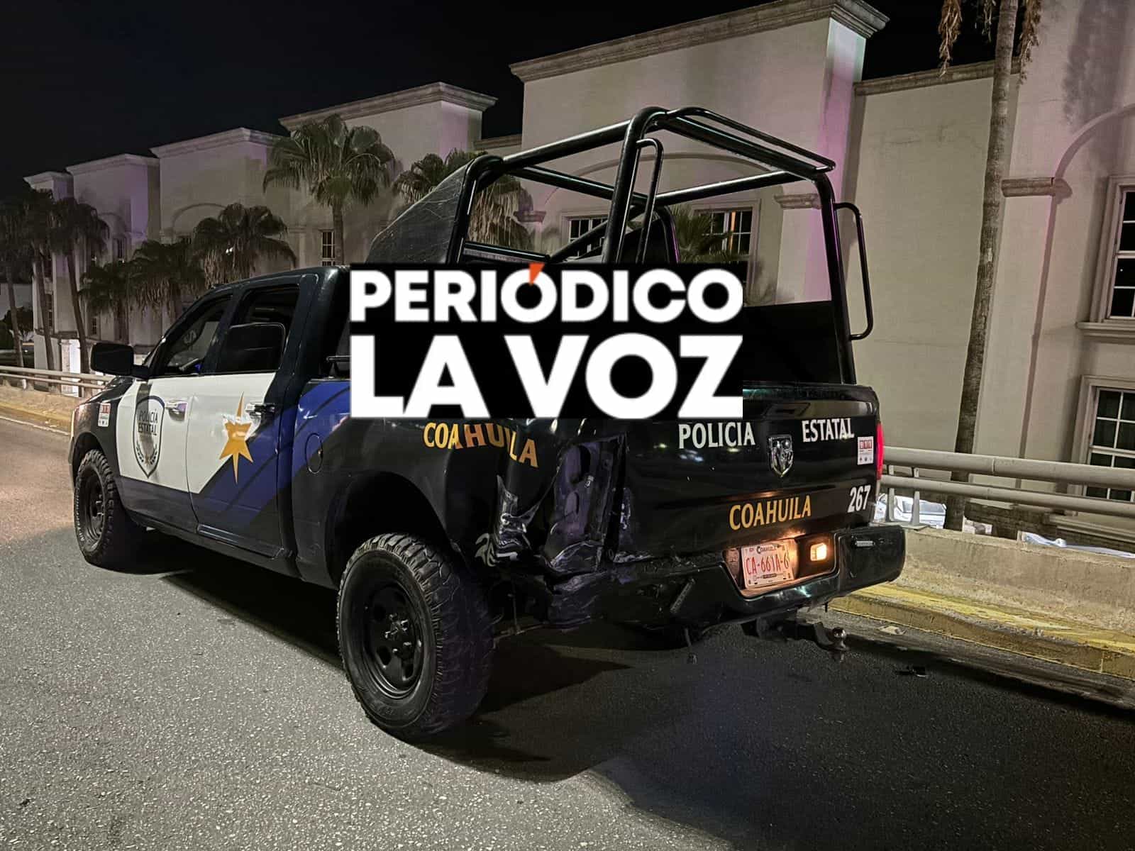 Mujer ebria choca contra patrulla estatal en Monclova