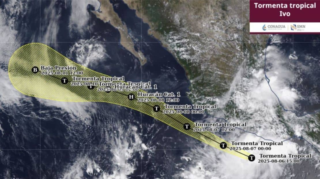 Tormenta tropical Ivo avanza sin tocar tierra