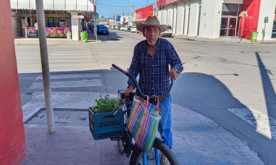 Don Pedro Aguillón Valle: el hombre que mantiene a su familia con la venta de plantas en Sabinas Coahuila