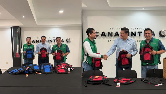 CANACINTRA se suma al apoyo escolar con donación de mochilas en Ciudad Acuña