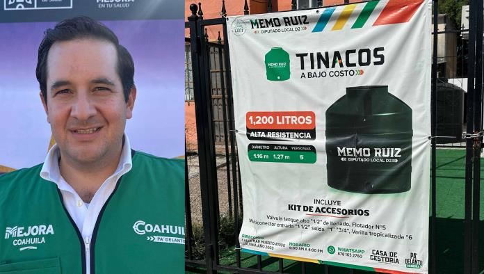 Beneficia Memo Ruiz a más de 400 familias con tinacos subsidiados