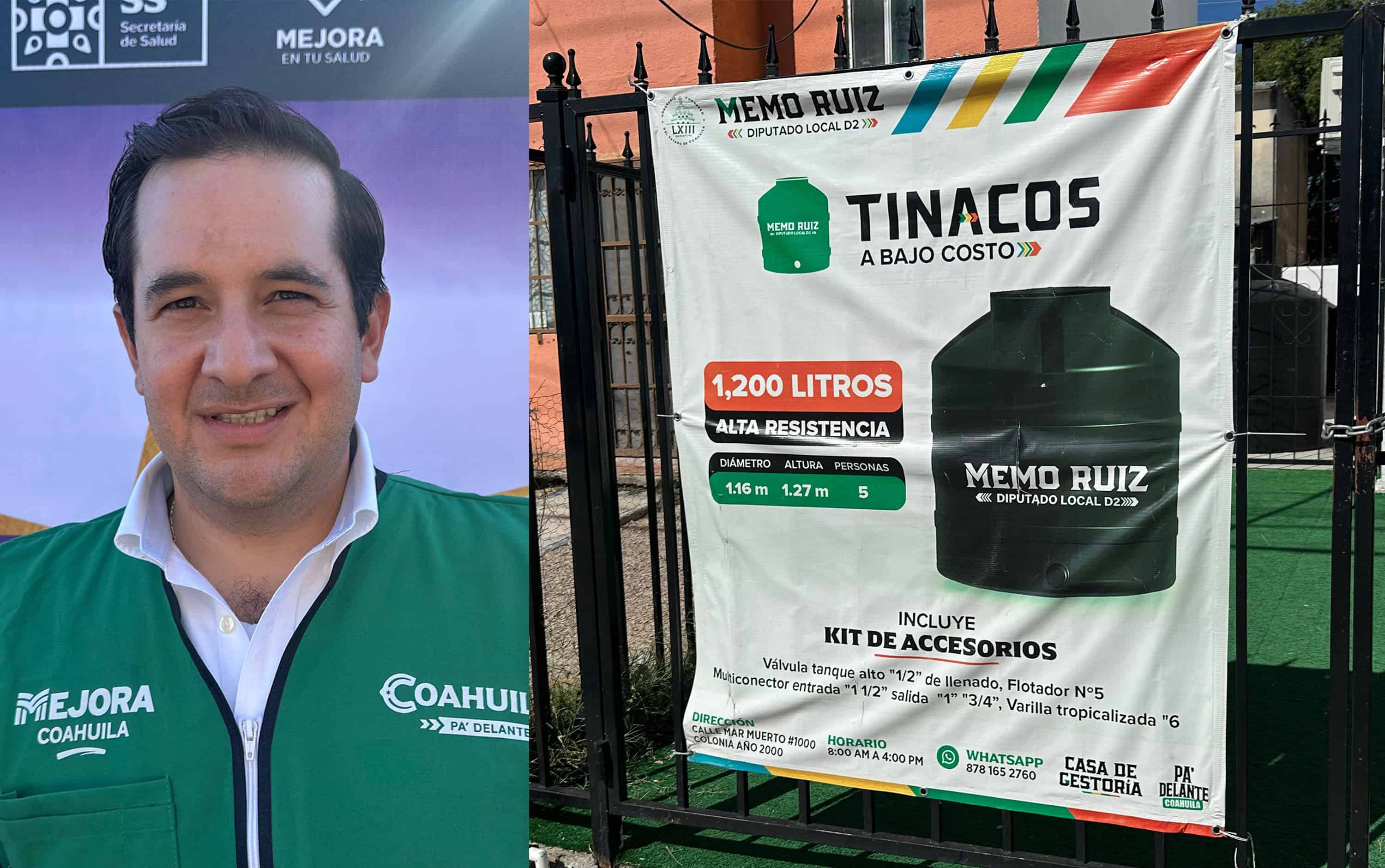 Beneficia Memo Ruiz a más de 400 familias con tinacos subsidiados