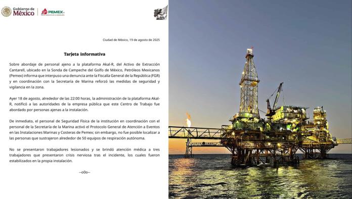 Asaltan plataforma de Pemex: piratas roban equipo de emergencia en Campeche