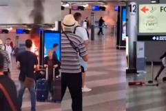 Hombre provoca incendio con un martillo en aeropuerto de Milán