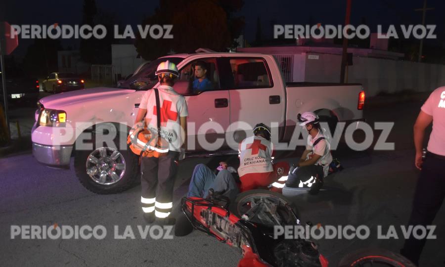 Motociclista herido tras colisión con camioneta en Obrera Norte
