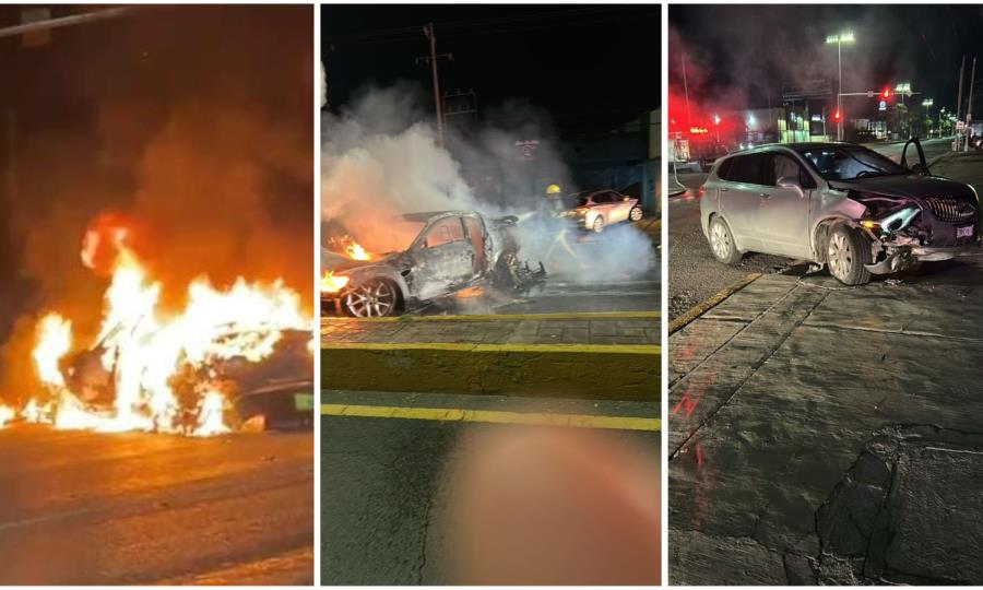 ¡Infierno en el bulevar Pape!  Mazda se incendia y jóvenes se salvan de morir calcinados