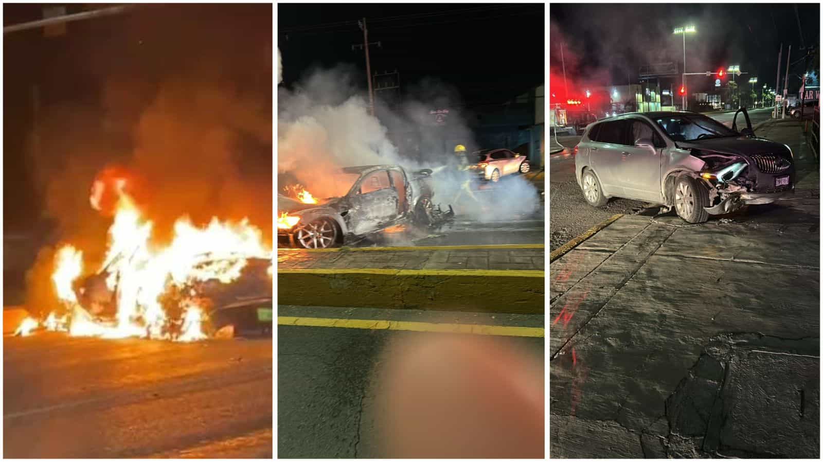 ¡Infierno en el bulevar Pape!  Mazda se incendia y jóvenes se salvan de morir calcinados