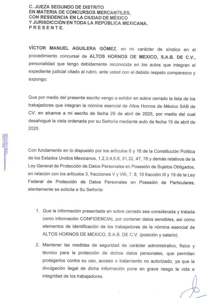 Empleados de Altos Hornos afectados por proceso de quiebra