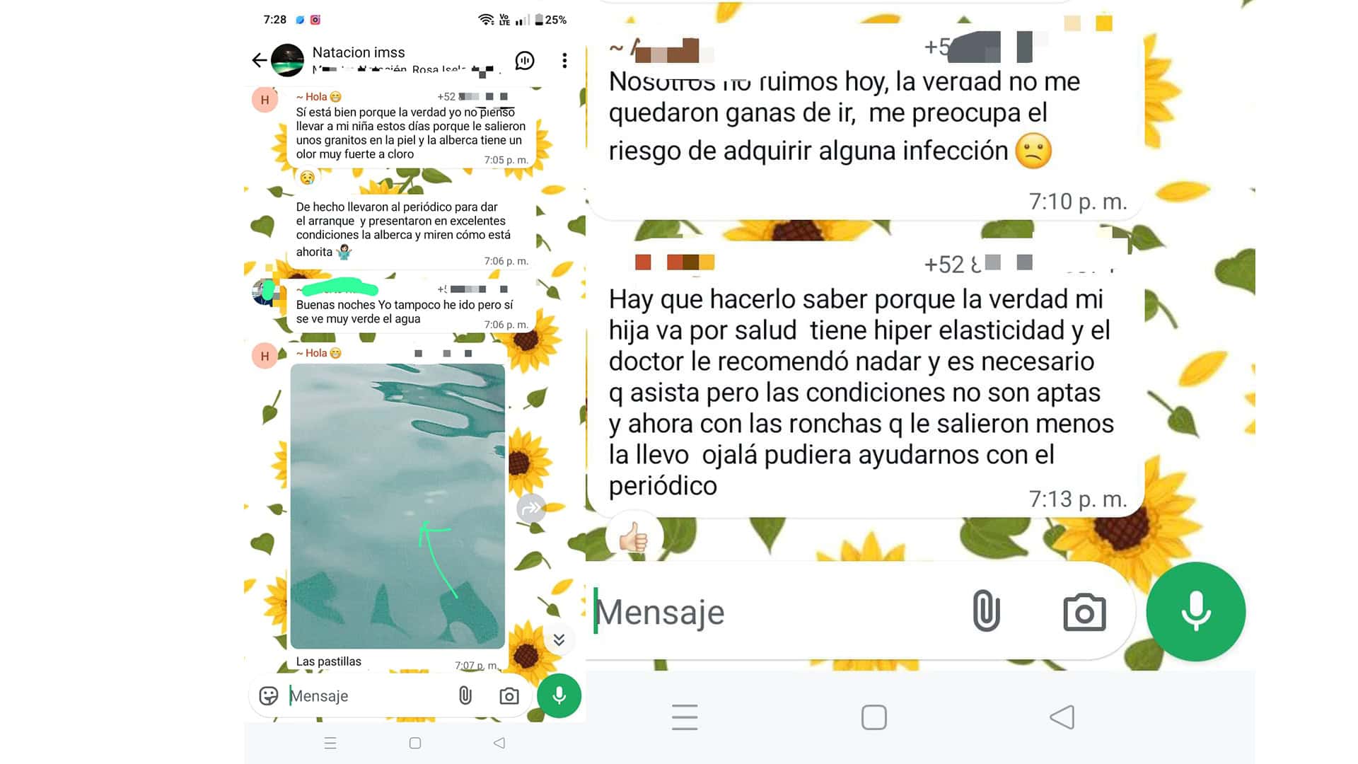 Reacciones en la piel y problemas higiénicos en cursos de natación del IMSS