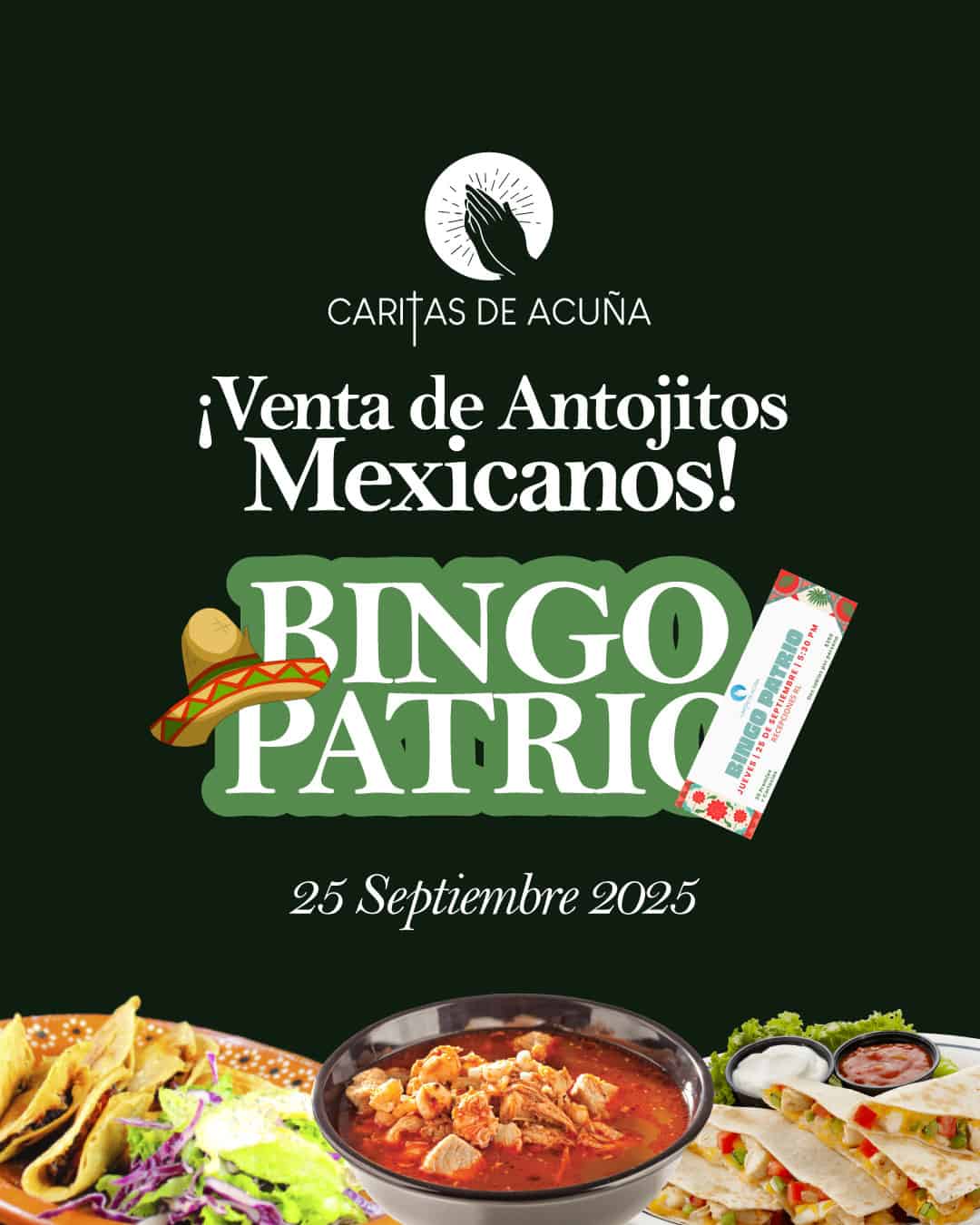 Cáritas Acuña organiza bingo benéfico para apoyar a personas vulnerables