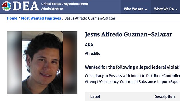 Estados Unidos ofrece 10 millones por "El Alfredillo", hijo de El Chapo
