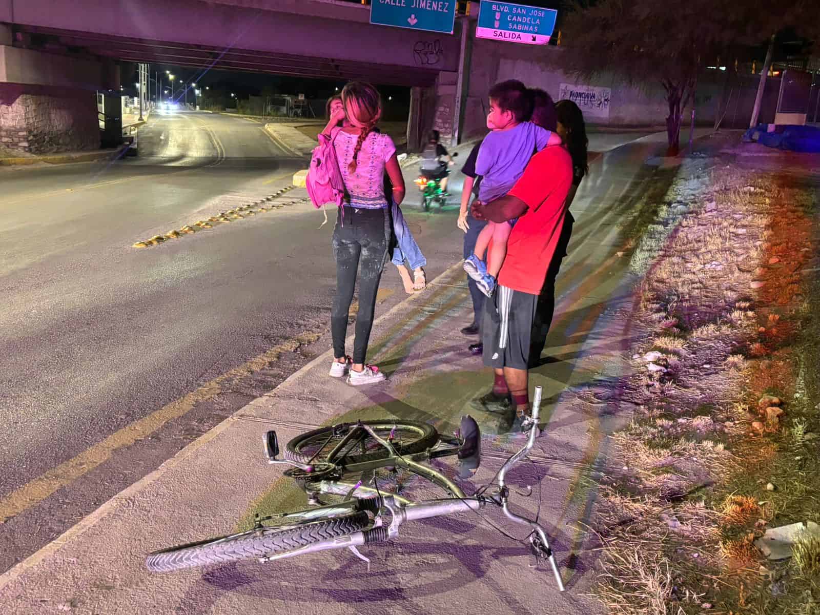 Caen mujer y su hija de bicicleta