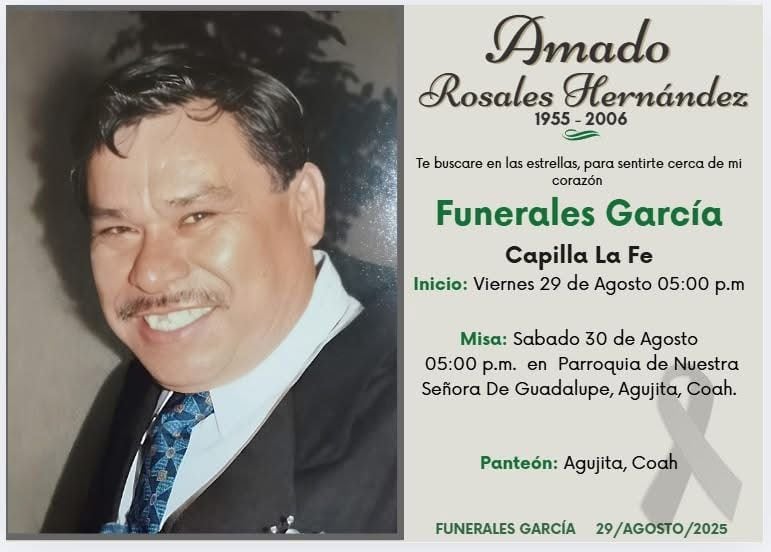 Llegan restos de Amado Rosales Hernández a Región Carbonífera