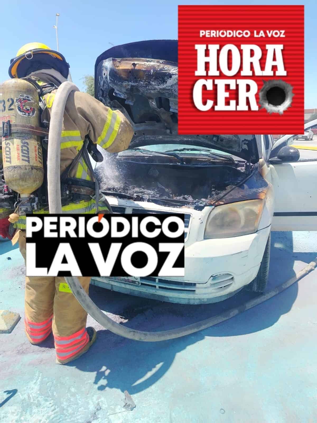 Se quema automóvil en estacionamiento del Mall Paseo Monclova