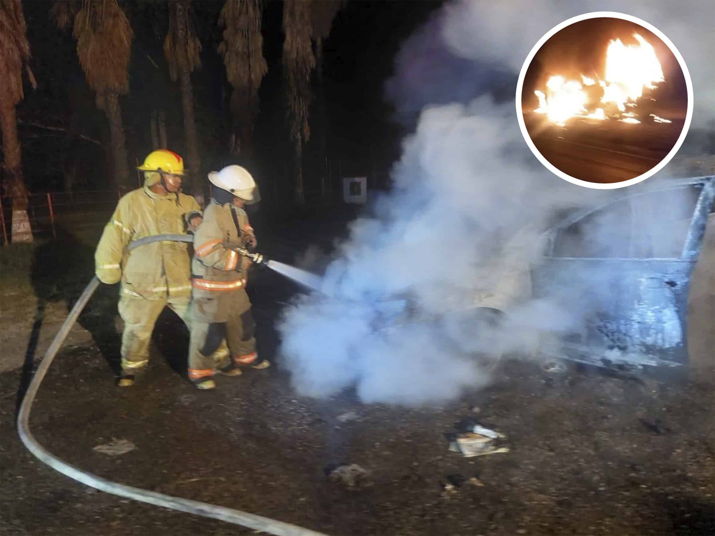Vehículo se incendia en la carretera 57 a la altura de Morelos