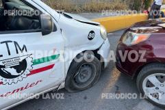 Choque en avenida López Mateos involucra a conductora y taxi