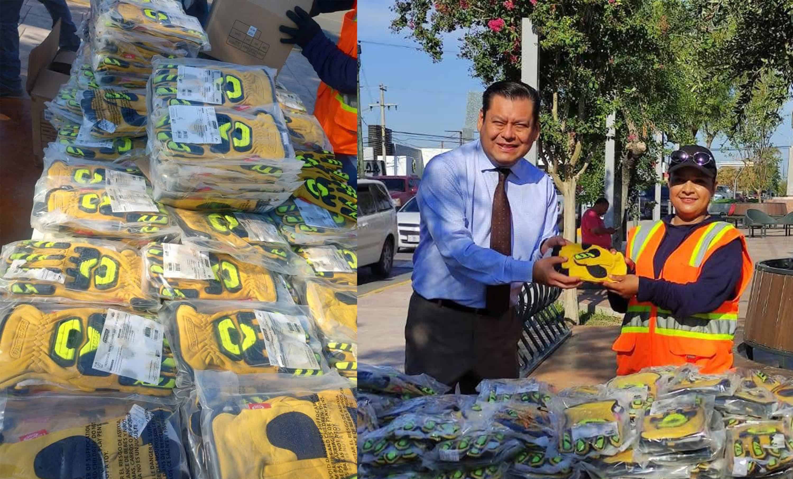 Banco de Alimentos dona guantes a personal de limpieza en Ciudad Acuña