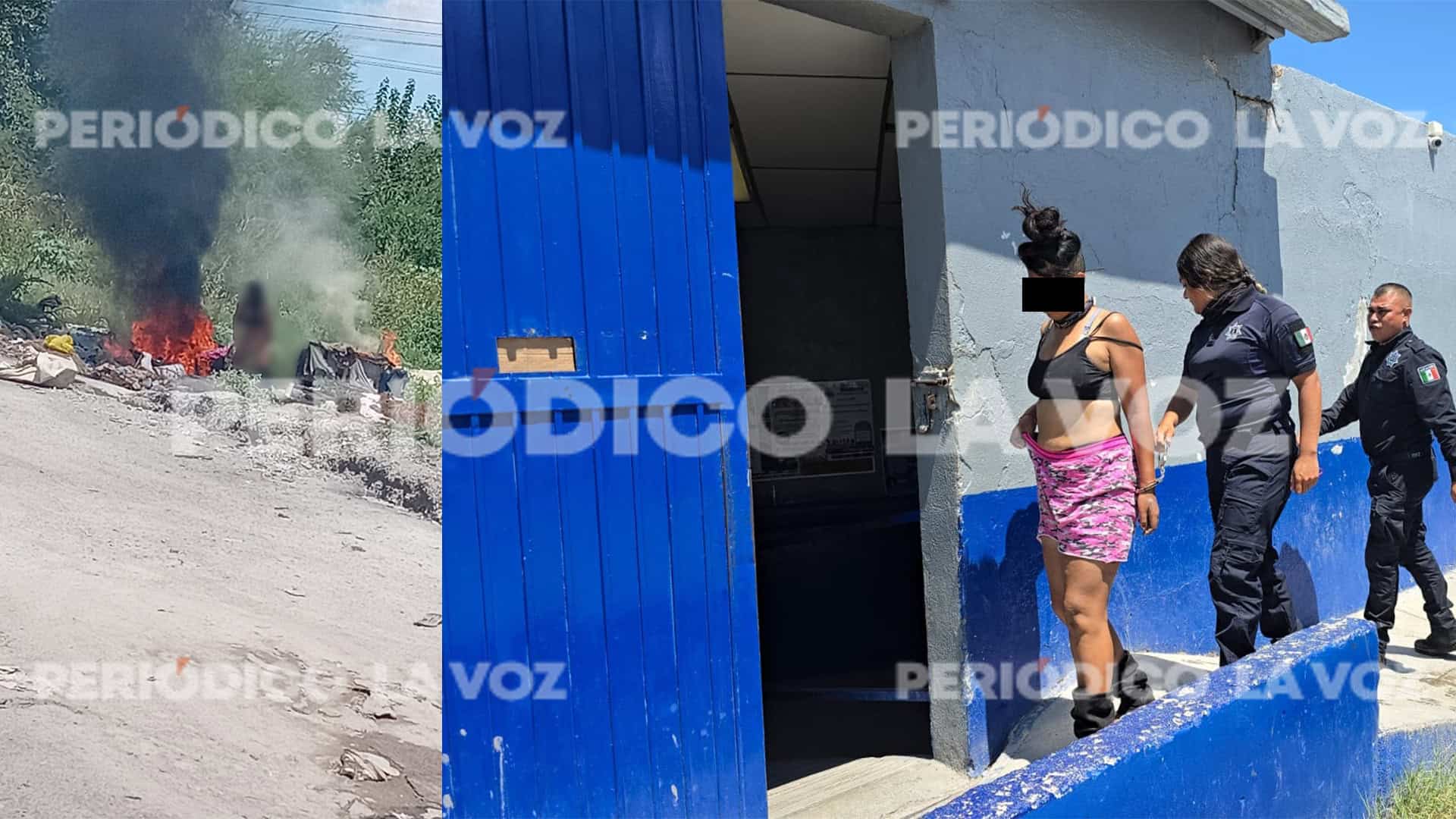 Detenida Mujer por Incendiar Vía Pública en Colinas de Santiago