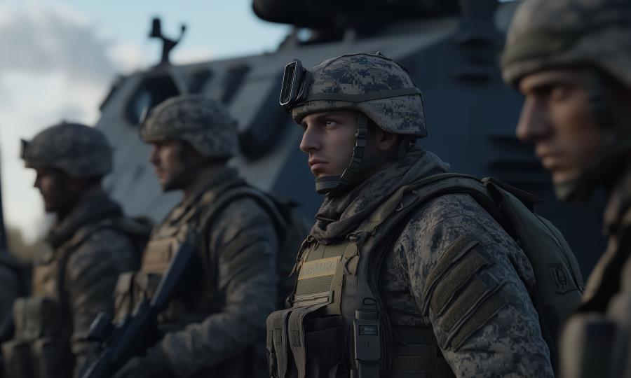 https://www.vecteezy.com/photo/49686939-soldiers-in-camouflage-uniforms-and-helmets-standing-by-military-vehicle