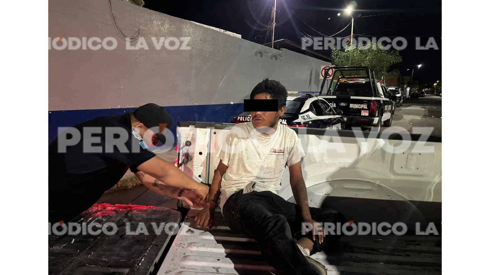 Carlos asegurado por Policía Municipal en Monclova