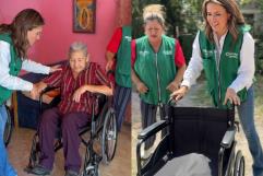 Doña Francisca de Sabinas recibe silla de ruedas
