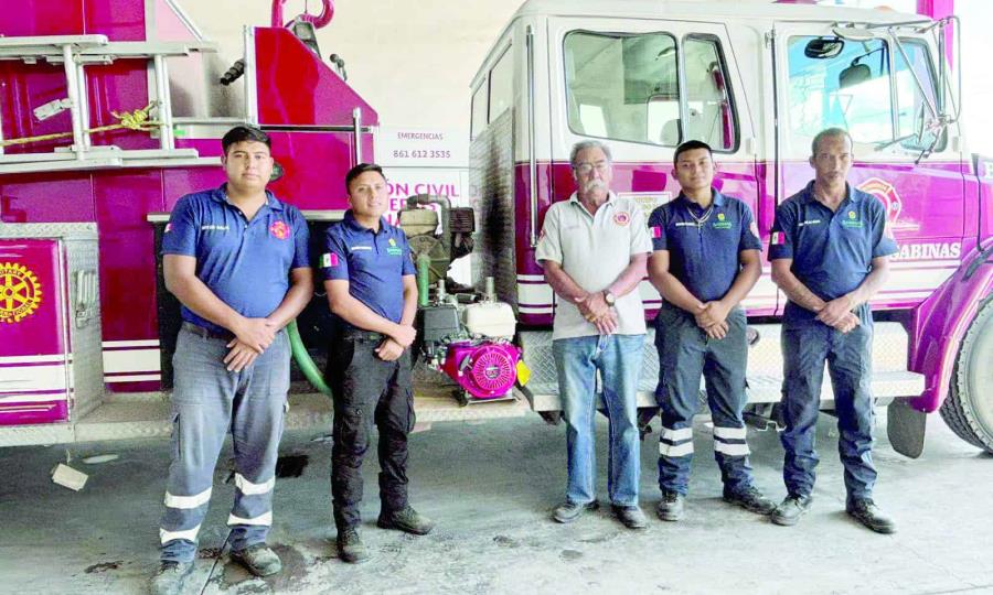 Bomba de presión donada por Magna Sabinas fortalece a bomberos de Sabinas