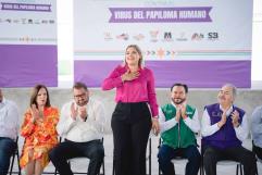 Alcaldesa Yesica Sifuentes lidera campaña de vacunación contra VPH en Escuela Eulalio Gutiérrez