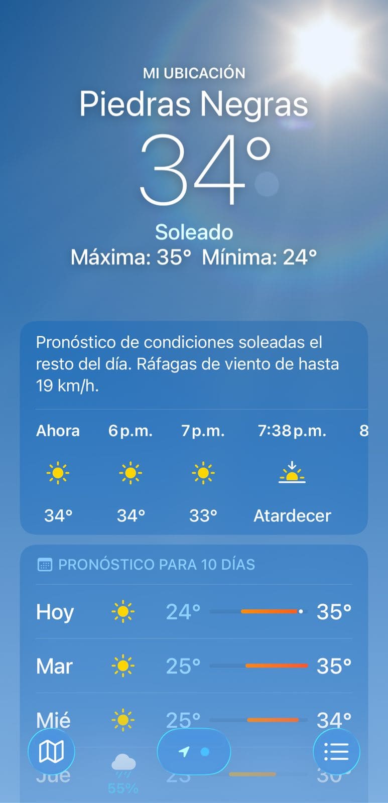 Llega el otoño con calor; prevén frente frío en Piedras Negras