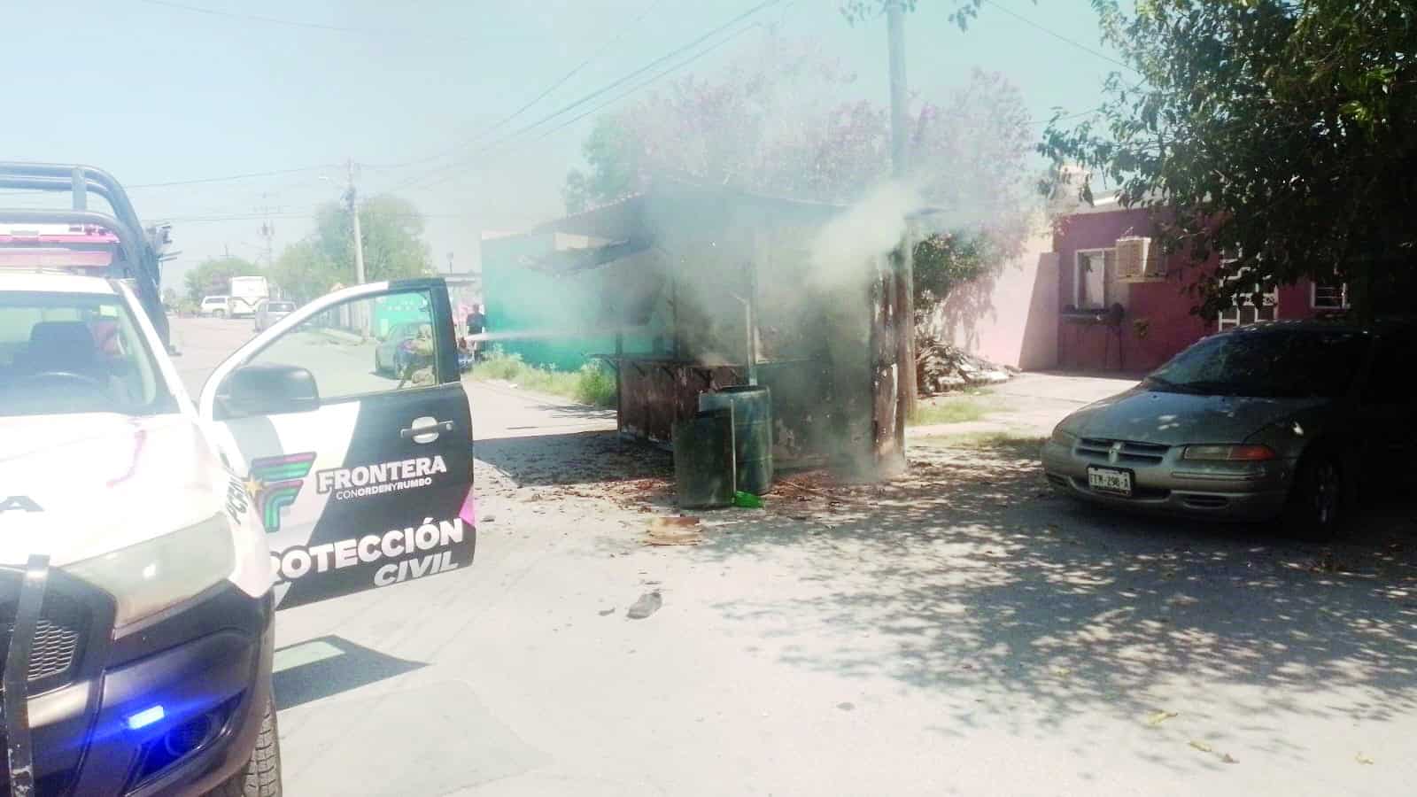 Investigación en curso tras incendio en carrito de comida en Frontera