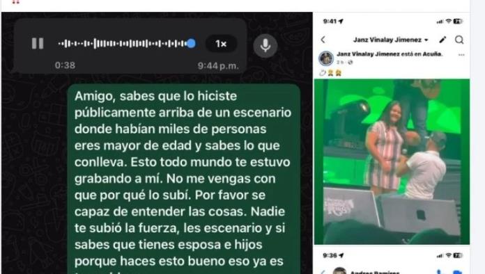 Hombre propone matrimonio en show de Leandro Ríos en Acuña ¡Estaba casado!