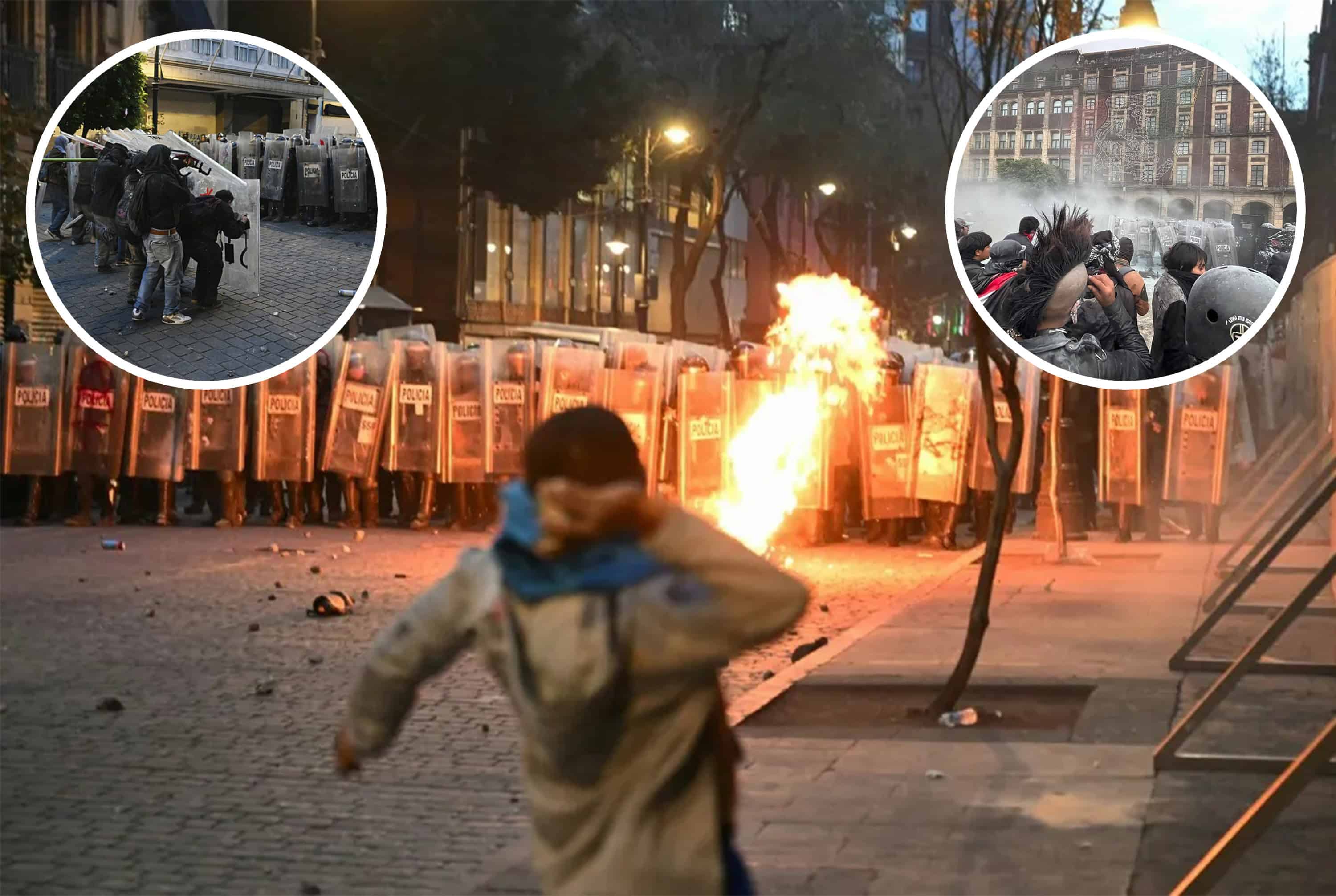 Violencia empaña marcha por Tlatelolco: más de 100 heridos en enfrentamientos en la CDMX