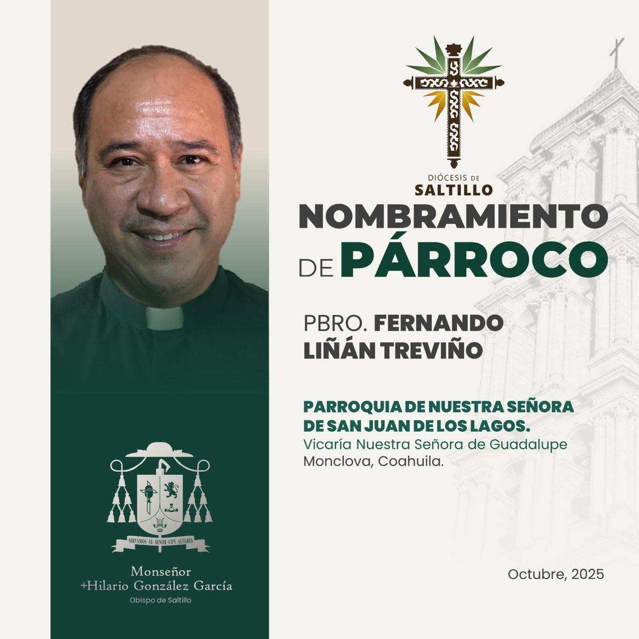 Obispo de Saltillo realiza nuevos nombramientos parroquiales en la diócesis