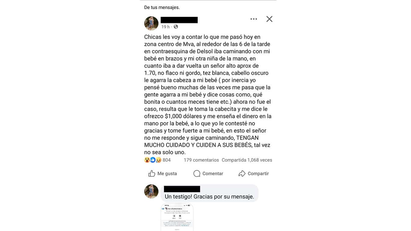 Madre denuncia intento de sustracción de su bebé en Monclova