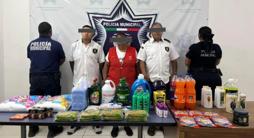 Guardias y empleada detenidos por robo en tienda de Sabinas