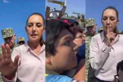 Sheinbaum enfrenta reclamos durante visita a Poza Rica por inundaciones