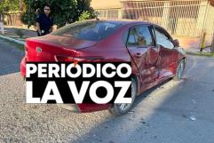 Choque entre Automóvil y Camioneta en la Colonia Aguilar de Coahuila
