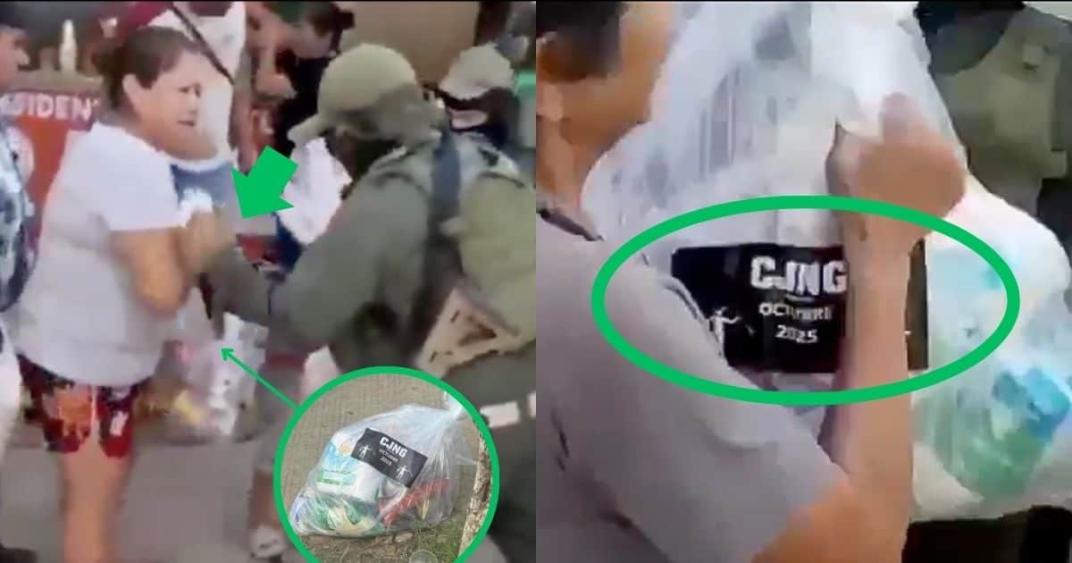 CJNG Reparte Despensas a Damnificados en Veracruz
