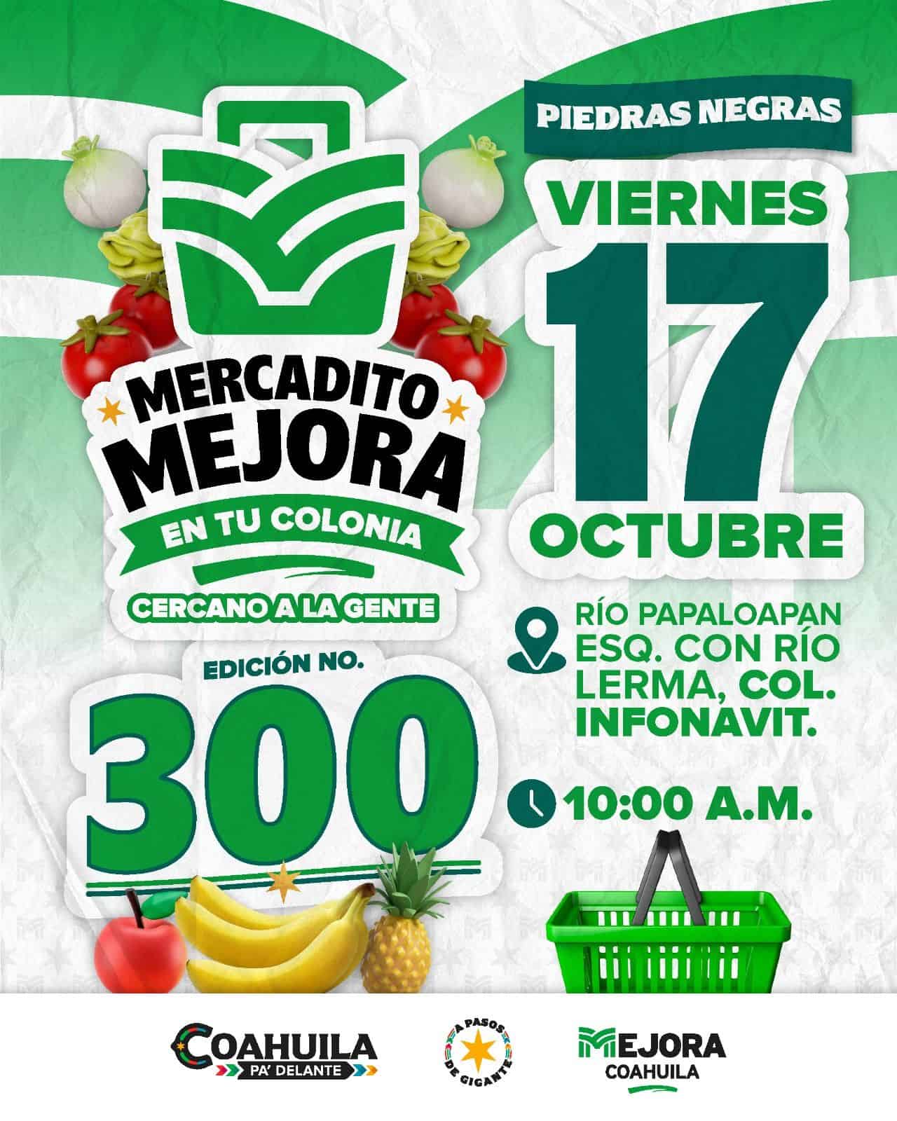 Edición 300 del Mercadito Mejora llega a Infonavit con productos baratos y apoyo ciudadano