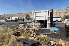 Accidente con camión de cerveza provoca caos en Saltillo