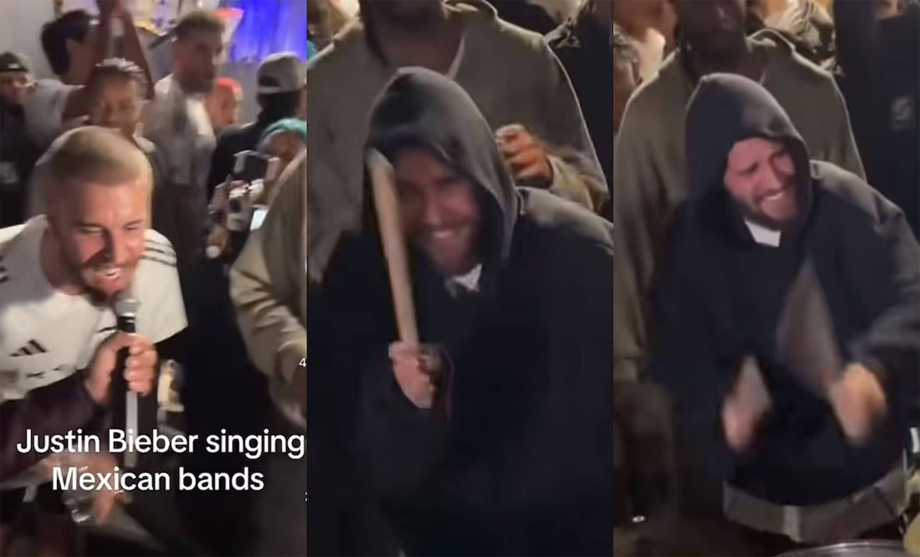 VIDEO: Justin Bieber sorprende al tocar tambora con banda sinaloense en Los Ángeles