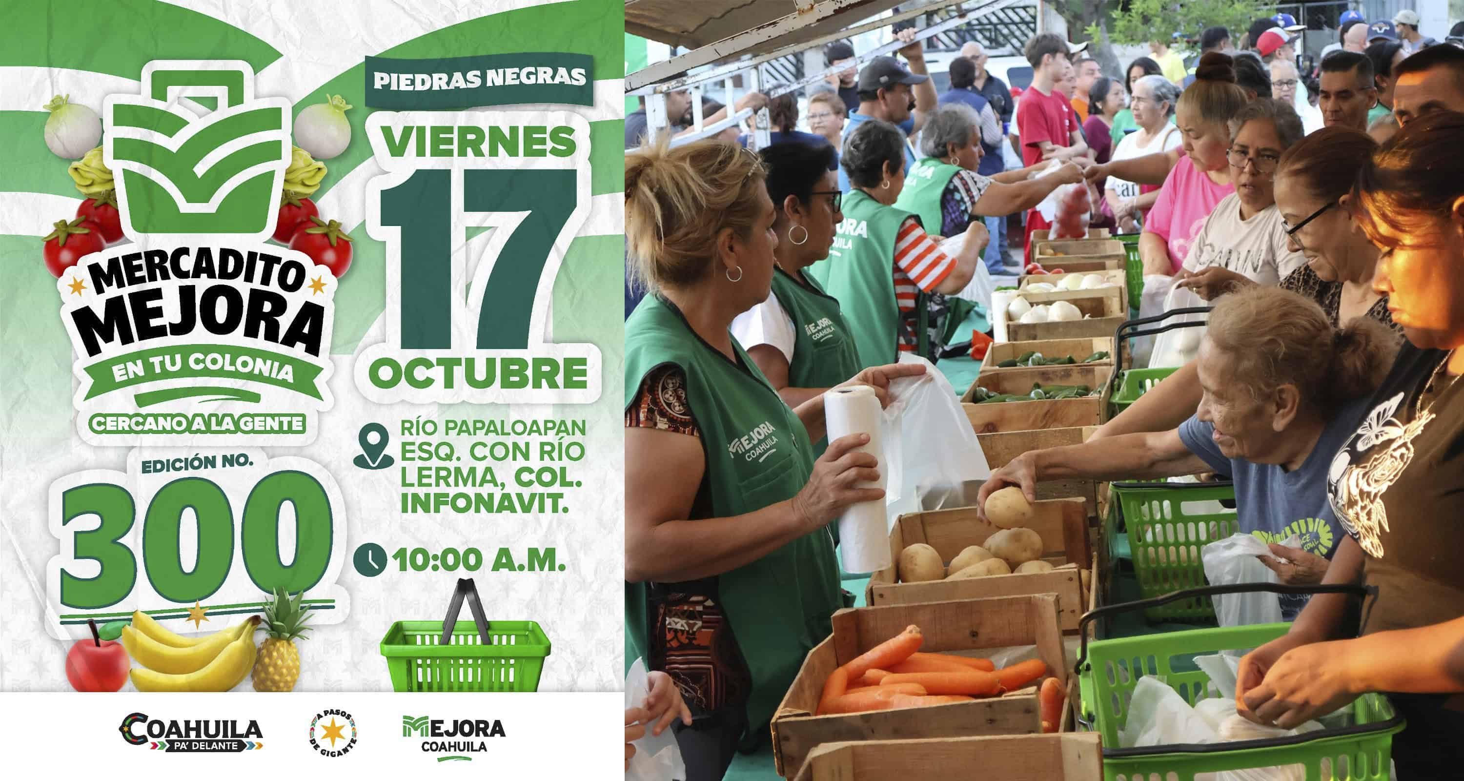 Edición 300 del Mercadito Mejora llega a Infonavit con productos baratos y apoyo ciudadano